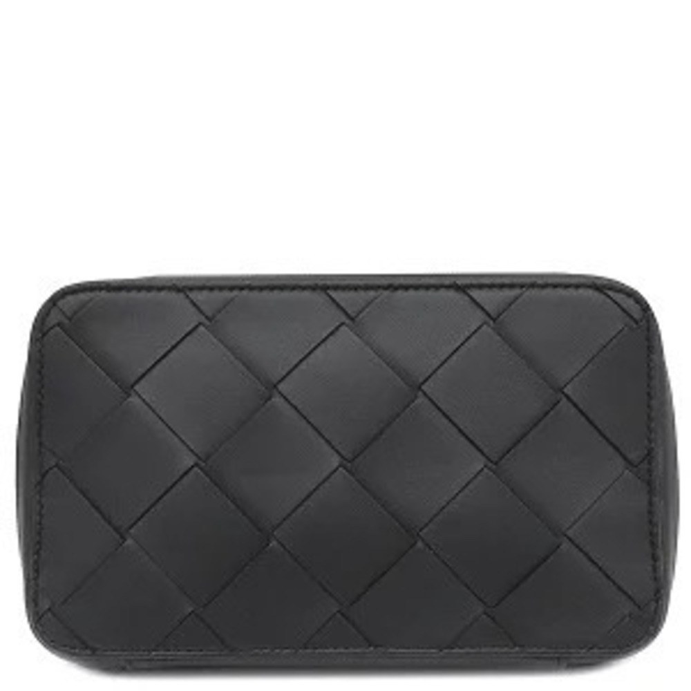 Bottega Veneta Maxi Intrecciato Leather Black Matte Shoulder Bag Travel